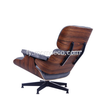 Wenkeamer tiidleaze Eames lounge stoel yn lear